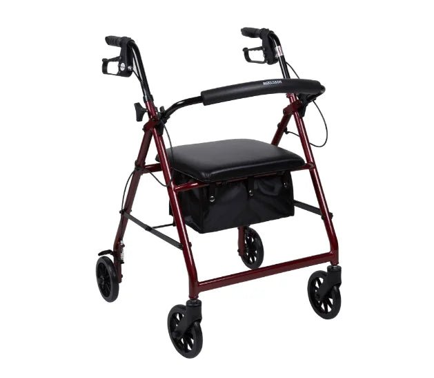 McKesson Lightweight Rollator – Folding Walker with Seat - Border Sleep