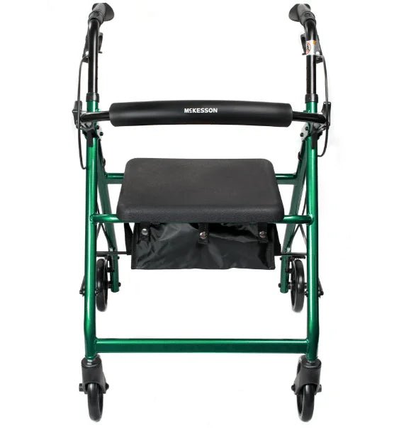 McKesson Lightweight Rollator – Folding Walker with Seat - Border Sleep