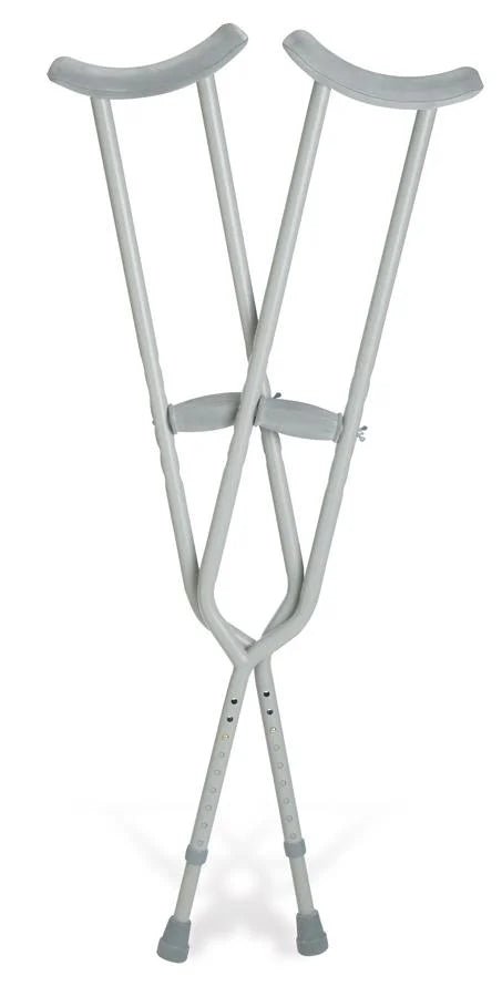 Medline Adult Bariatric Steel Crutches – Push - Button Adjustable - Border Sleep